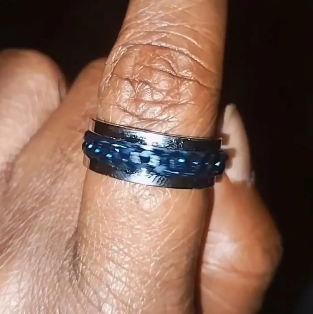 Mens Stainless  steel Fridget Spinner Ring